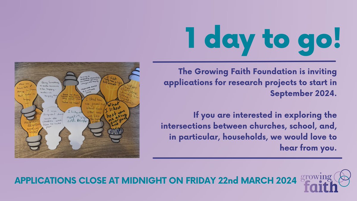 Just 1 day left! Make sure you submit your application before midnight tomorrow to be considered for this great opportunity! churchofengland.tfaforms.net/4903862