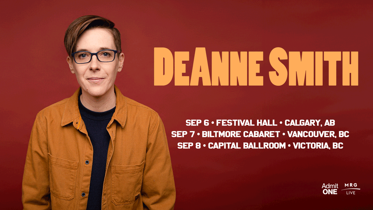 They were recently featured on Hannah Gadsby’s Netflix special 'Gender Agenda.' Don't miss Canadian Comedy Award winner @DeAnne_Smith when they tour across Canada later this year! 🎤 Tickets on sale now! 🔗: bit.ly/3INjsMh