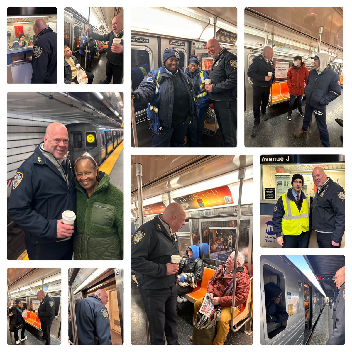 What a great morning spent speaking with everyday commuters as we rode the Q line from the Upper Eastside through Midtown Manhattan & into Brighton Beach Bklyn. We continue to all work together as we help keep the NYC Transit System safe. @NYPDDaughtry @NYPDChiefOfDept @NYPDPBMS