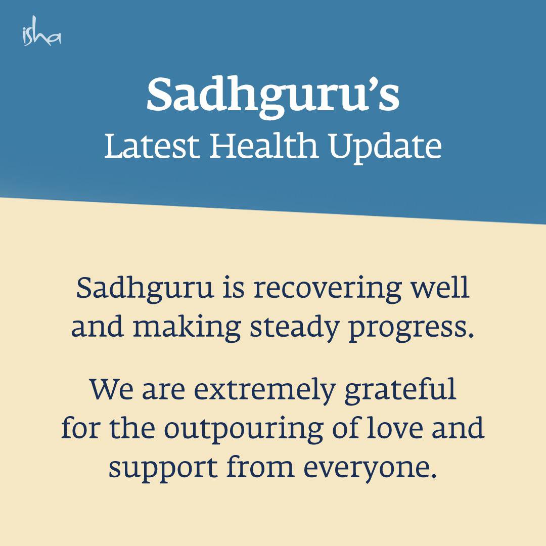 Sadhguru’s latest health update #Sadhguru