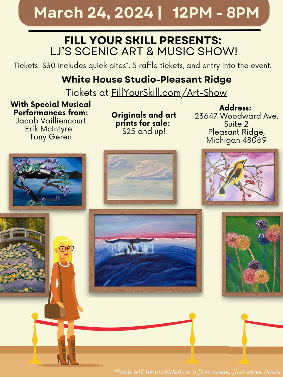 I’m hosting my own art show on march 24th! Head to fillyourskill.com/art-show for tickets :)