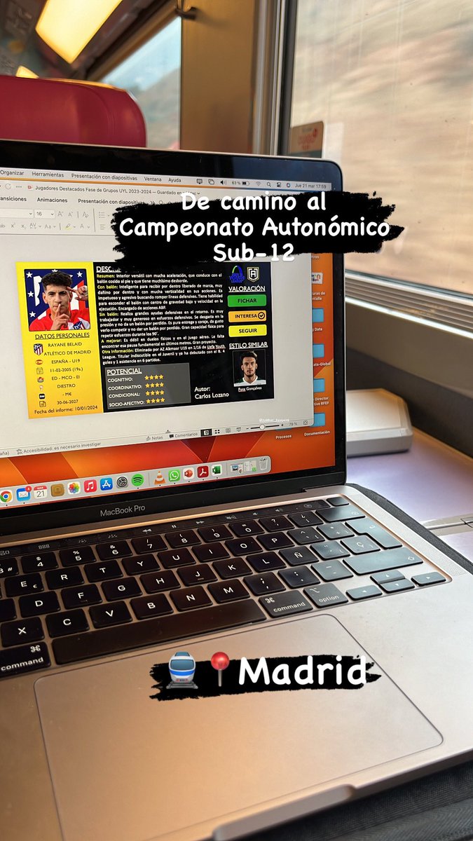Trabajando de camino a Madrid para ver en directo el Campeonato de Selecciones Autonómicas Sub12.

¿Nos vemos allí?