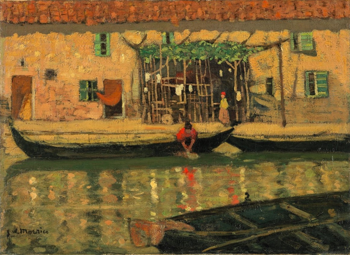 James Wilson Morrice (1865 - 1924) - Canal San Nicolò, Lido, Venice. 1904. Oil on canvas. #CanadianArt