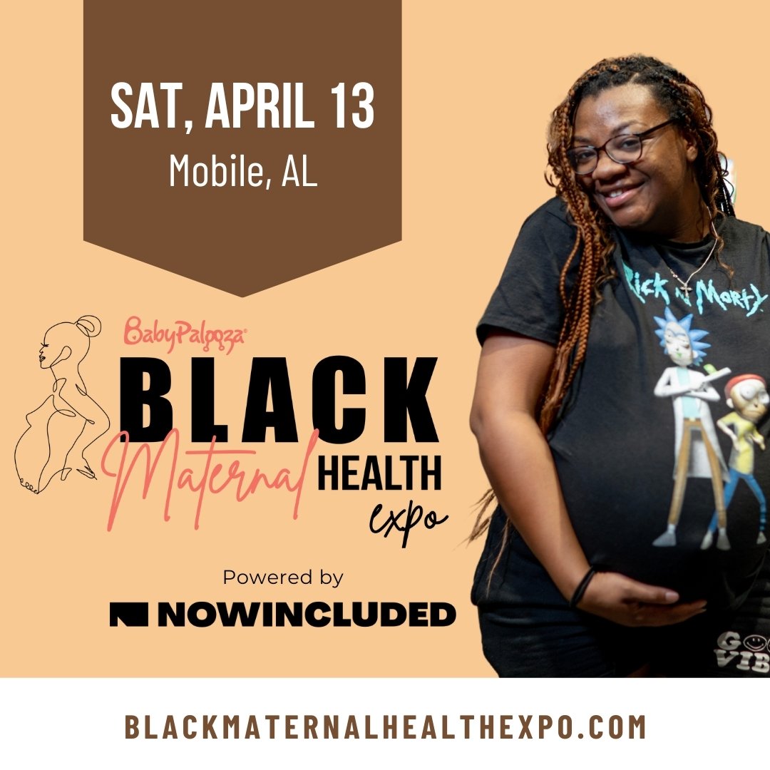 🌟 BLACK MATERNAL HEALTH EXPO 🌟 Join us at the Mobile Black Maternal Health Expo, powered by NOWINCLUDED, on Saturday, April 13th from 10 AM to 2 PM at Abba Shrine. Admission is FREE!  babypalooza.com/event/black-ma…
#BlackMaternalHealth #NowIncluded #Babypalooza #ad