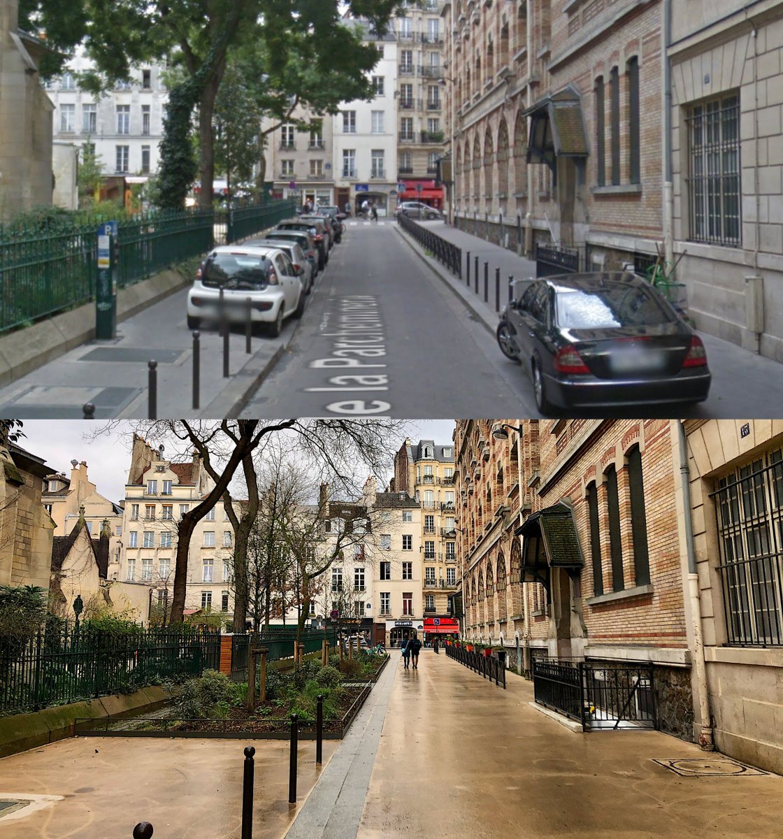 Avant / Après la rue aux écoles Rue de la Parcheminerie dans le 5ème arrondissement de Paris