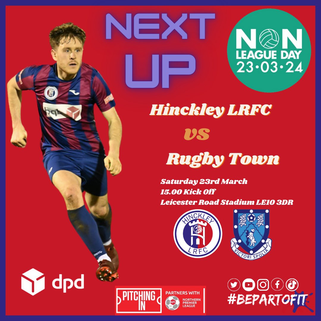 NON LEAGUE DAY!!!

Need your live football fix this Saturday?

Come down to Leicester Road as we host <a href="/RugbyTown_FC/">Rugby Town FC</a> in a huge game.

Rugby will be looking to move clear of the drop zone whilst we will be looking to bounce back from Tuesdays defeat as we continue our playoff push