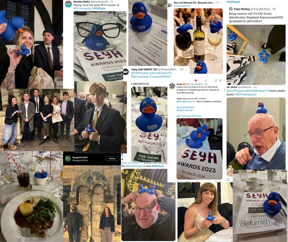 Where has 2 weeks gone! This time 2 weeks ago we were all preparing to attend the SYEH Awards @SocialEnterprYH We thought we would share some of the wonderful #ESPDuck pictures 😊 #espprojects #SEYHAwards2023 #SEYH