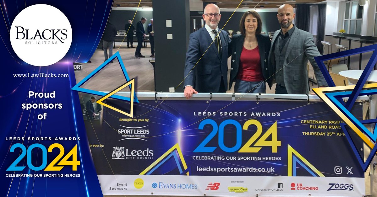 Long term supporters of the Leeds Sports Awards, @LawBlacks the award winning legal company based in Leeds, are the sponsors of our Outstanding Sports Volunteer award 🙌 Many thanks to Black for your continued support.