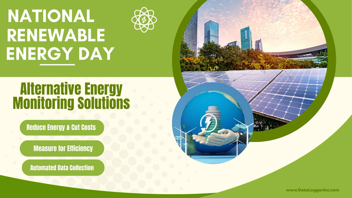 casdataloggers's tweet photo. Embrace clean energy today! 🌿 Upgrade to our top-notch data loggers and make a positive impact. 🌍💚

https://t.co/3B3iPeGF9t

#NationalRenewableEnergyDay #DataLogger #Monitoring #CASDataLoggers #AutomatedDataCollection https://t.co/AnLVL6cJ2b