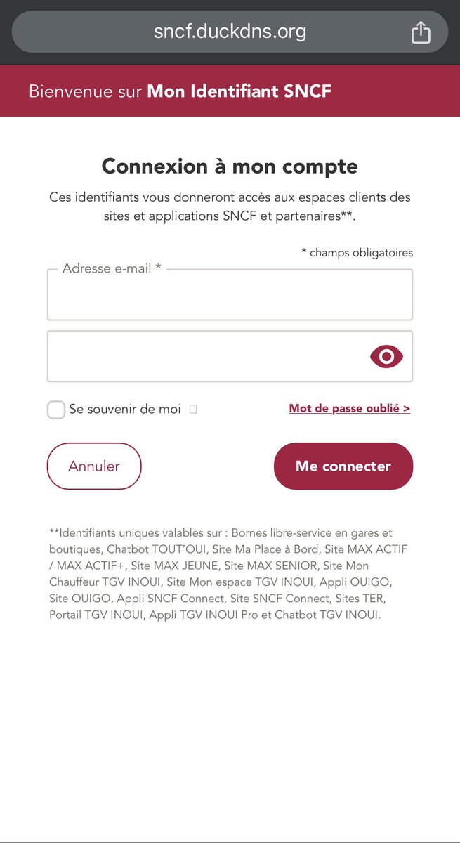 DamienLicata's tweet image. &amp;gt; Belle campagne de phishing en cours aux couleurs de la Sncf. L’email promet une réduction exceptionnelle de 348 euros sur une carte d’abonnement. Le lien mène à un site Sncf.duckdns qui aspire les données de l’utilisateur.