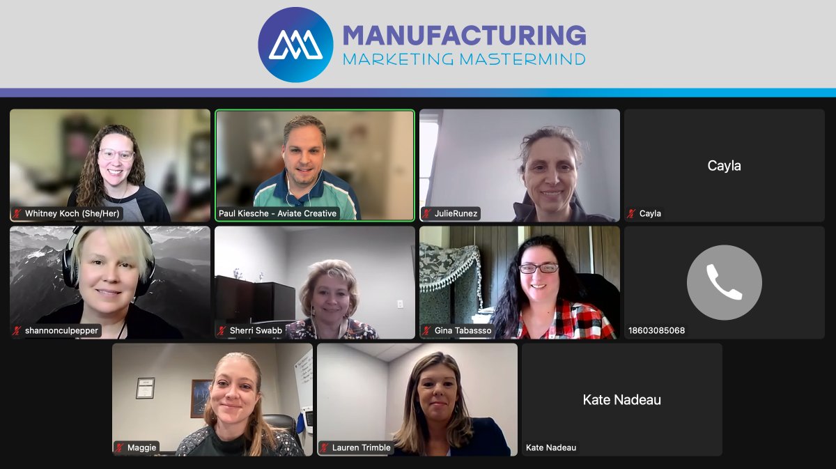 Great conversation yesterday in the Manufacturing Marketing Mastermind. It's clear that this group has some serious experience, insight and advice. We covered: • Leveraging a new innovation lab.  • Retargeting ads • Consolidating multiple sites • Adding a client portal