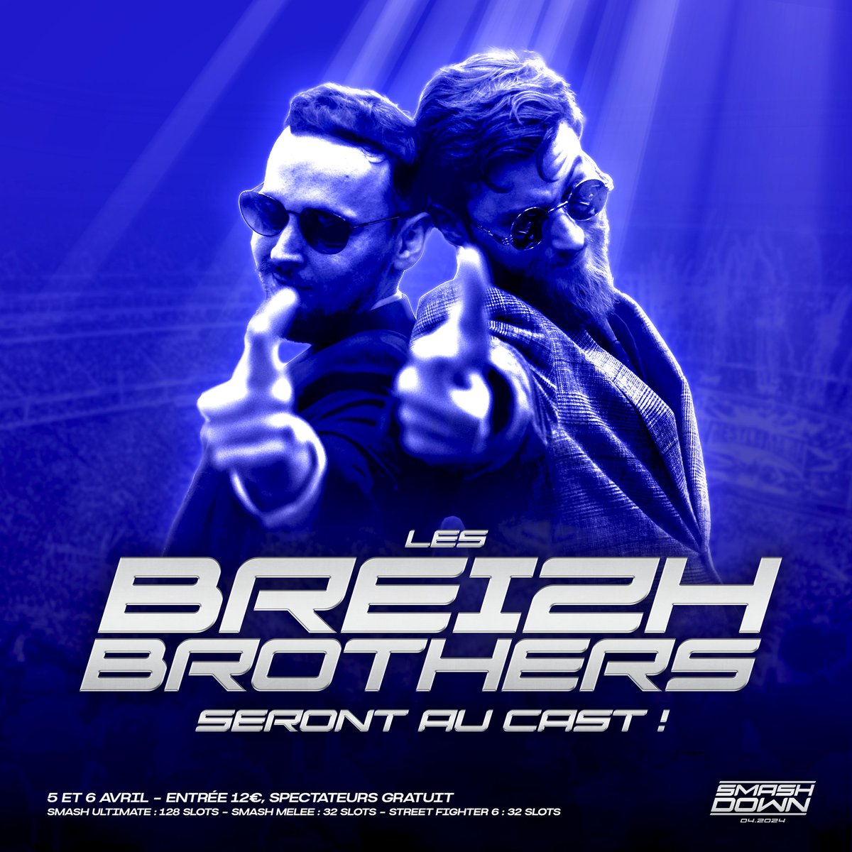 La domination de l'Ouest est en jeu ? Alors vous savez déjà quelles voix accompagneront le show.

Les Breizh Brothers <a href="/doc_valknut/">Døc'Valknut</a> et <a href="/BarbeDouce_cast/">BarbeDouce</a> seront au micro du SMASHDOWN 04.2024, à Rennes les 5 et 6 avril ! 

Inscriptions juste en-dessous ⬇️