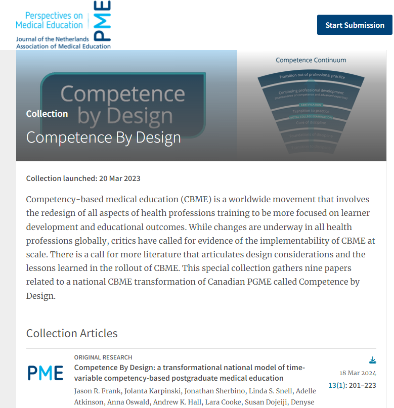 Can #CBME be implemented on a big scale? How can we realign a #meded system for a transformative innovation? Check out this collection of papers on #CompetenceByDesign via @pmeded: pmejournal.org/collections/co…