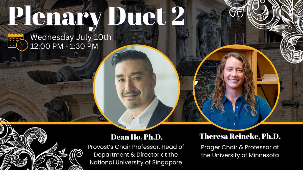 Meet the speakers of Plenary Duet 2! Register for #CRS2024: 👉ow.ly/Jz1O50QYT0x CRS is excited to introduce Dean Ho, Ph.D. (@thedeanh) and Theresa Reineke, PH.D. (@Theresa_Reineke) as our speakers for Plenary Duet 2. Click the link above and register for #CRS2024 today!