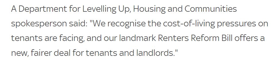 Great to talk to @NifS about how we urgently need to see more protection through the Renters Reform Bill so that renters have more security, stability and affordability with their homes. But this feels disingenuous from the govt when we're still waiting on a 2019 promise: