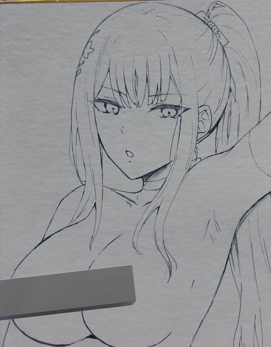 色紙1枚だけ描いた これから塗る 