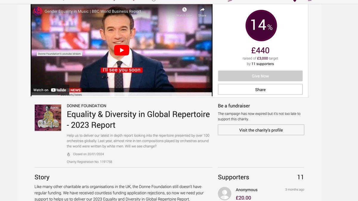 After witnessing @donne_uk's 17 failed grant applications for its next Equality & Diversity Report, I've stepped in to personally finance a significant portion of this vital report. (so far we only got to 14% of the target) Last reported showed that almost 9 nine in ten