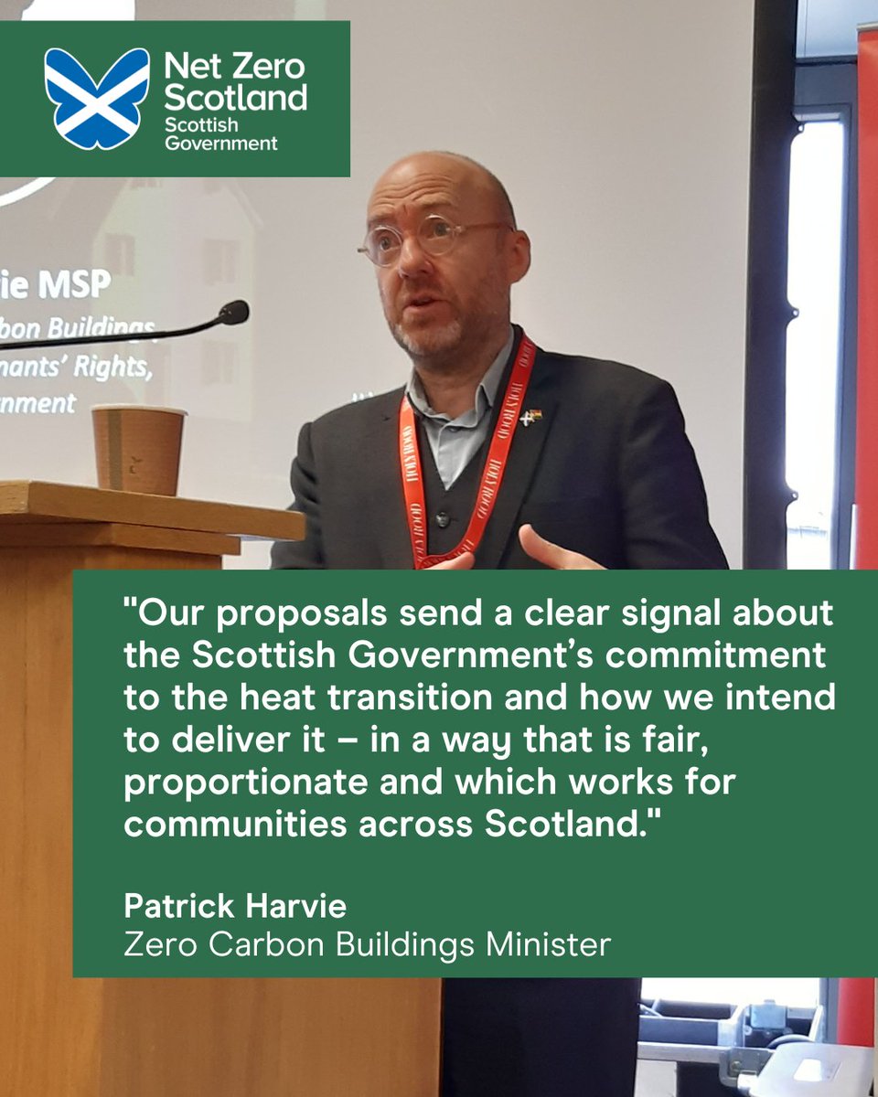 ScotGovNetZero's tweet image. Our proposals for a Heat in Buildings Bill would mean that Scotland has the most ambitious #CleanHeat programme in the UK.

Zero Carbon Buildings Minister @PatrickHarvie addressed the ‘Heat, Housing, and the Future of Net Zero Homes’ event in Edinburgh today.

#ScotClimateSeries
