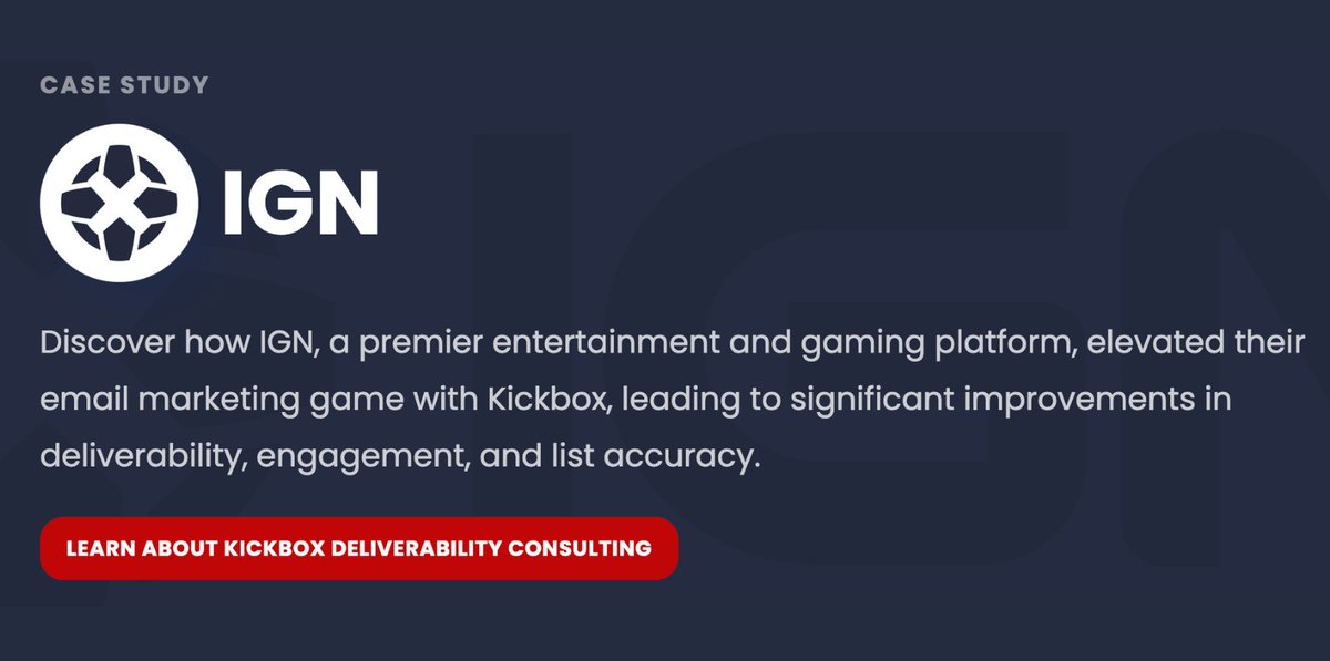[Case Study] See how @IGN fortified their email security, enhanced sender reputation & improved #deliverability, engagement & email list accuracy with Kickbox Deliverability Consulting & #EmailVerification ✉️🚀 View Case Study: kickbox.com/case-studies/i…