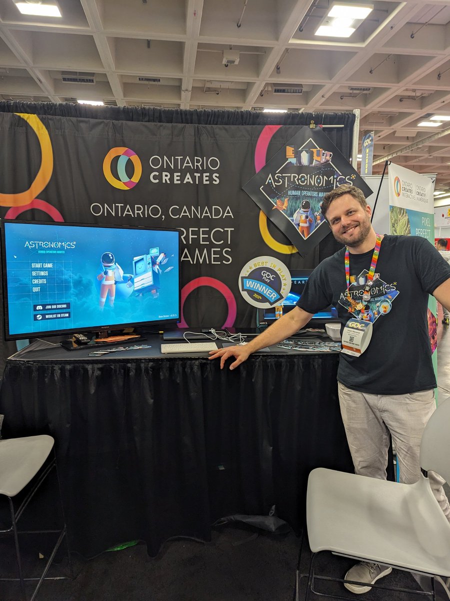 Hello friends! If we haven't caught up or bumped into each other yet I'll be showing <a href="/AstronomicsGame/">Astronomics</a> at the <a href="/OntarioCreates/">Ontario Creates</a> booth (GDC Play) 12:00 today. Come say hi if you're nearby.