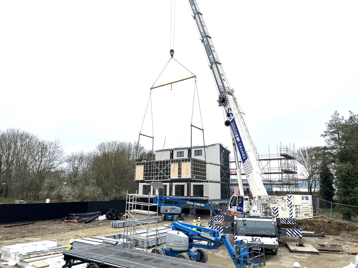 📸 New pics from our latest project in Ashford, where temporary #modularhomes are being built for the #homeless. Our Technical Support Manager Sam visited the site today to inspect the project being completed for our client @AshfordCouncil by our appointed company @ZEDpods. See👇