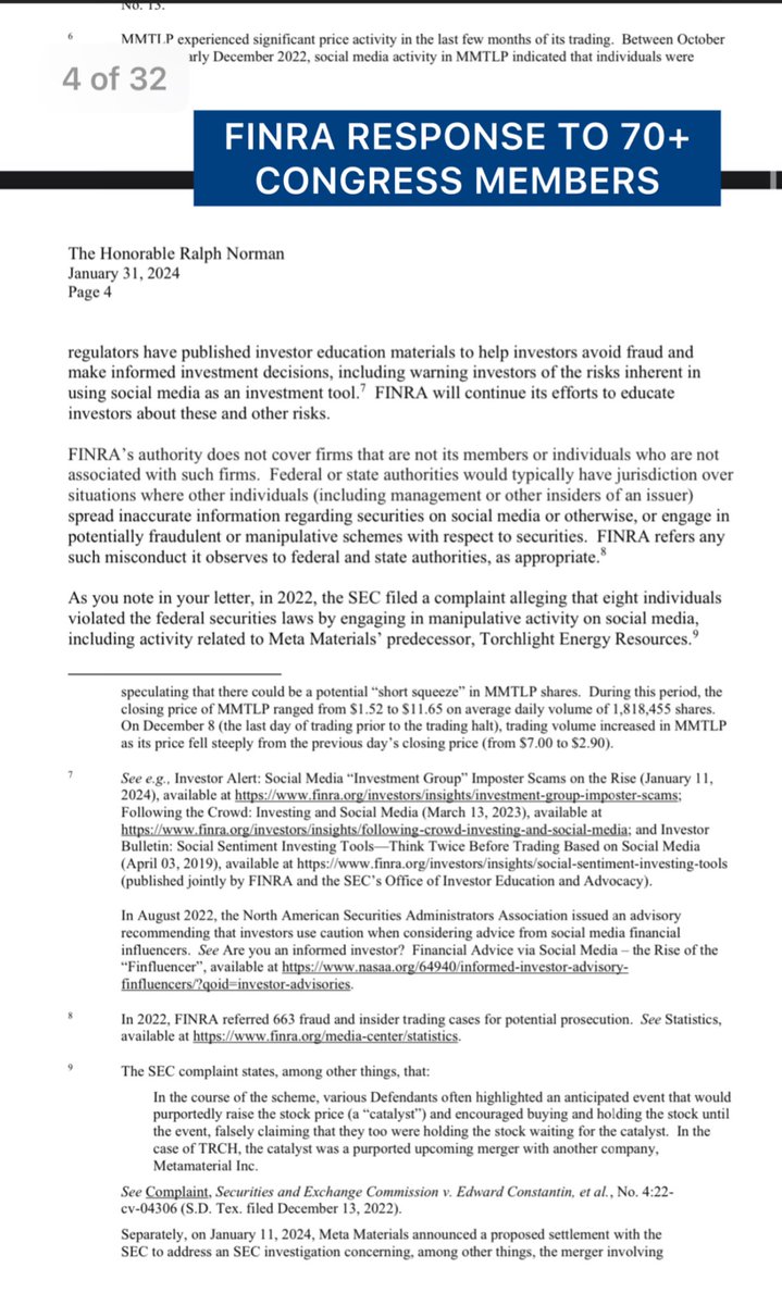 xMarketNews's tweet photo. BREAKING 🚨 SEC Case Against Atlas Trading is Officially Dismissed Without Prejudice
On January 31st FINRA responds to 70+ Congress Members to mislead the representatives and put the blame on social media influencer in response to MMTLP.. THEY WERE WRONG! https://t.co/zeSTCXGtRL