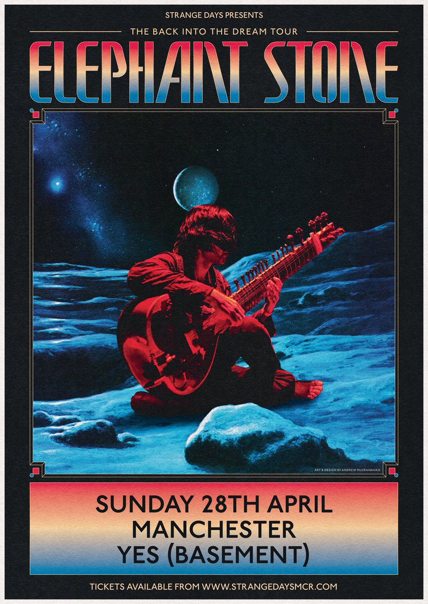 Praise from international critics and collaborations with industry giants such as @beck and The Brian Jonestown Massacre, psych vanguards’ @ElephantStoneHQ are live at @yes_mcr 28th April. Tickets on sand now via @dicefm
