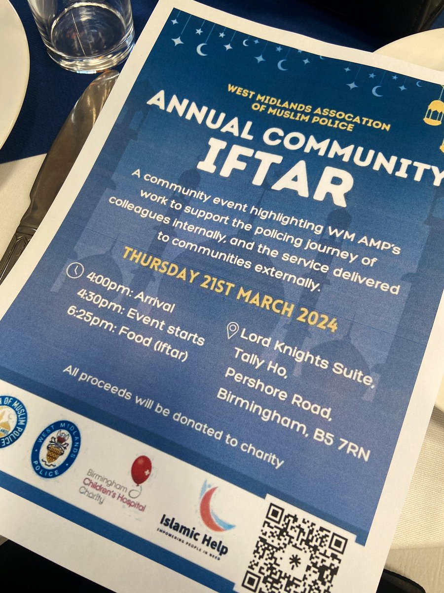 Great to spend the evening at the @WM_AMP @WMPolice Annual Iftaar tonight with colleagues and friends nationally! ✨