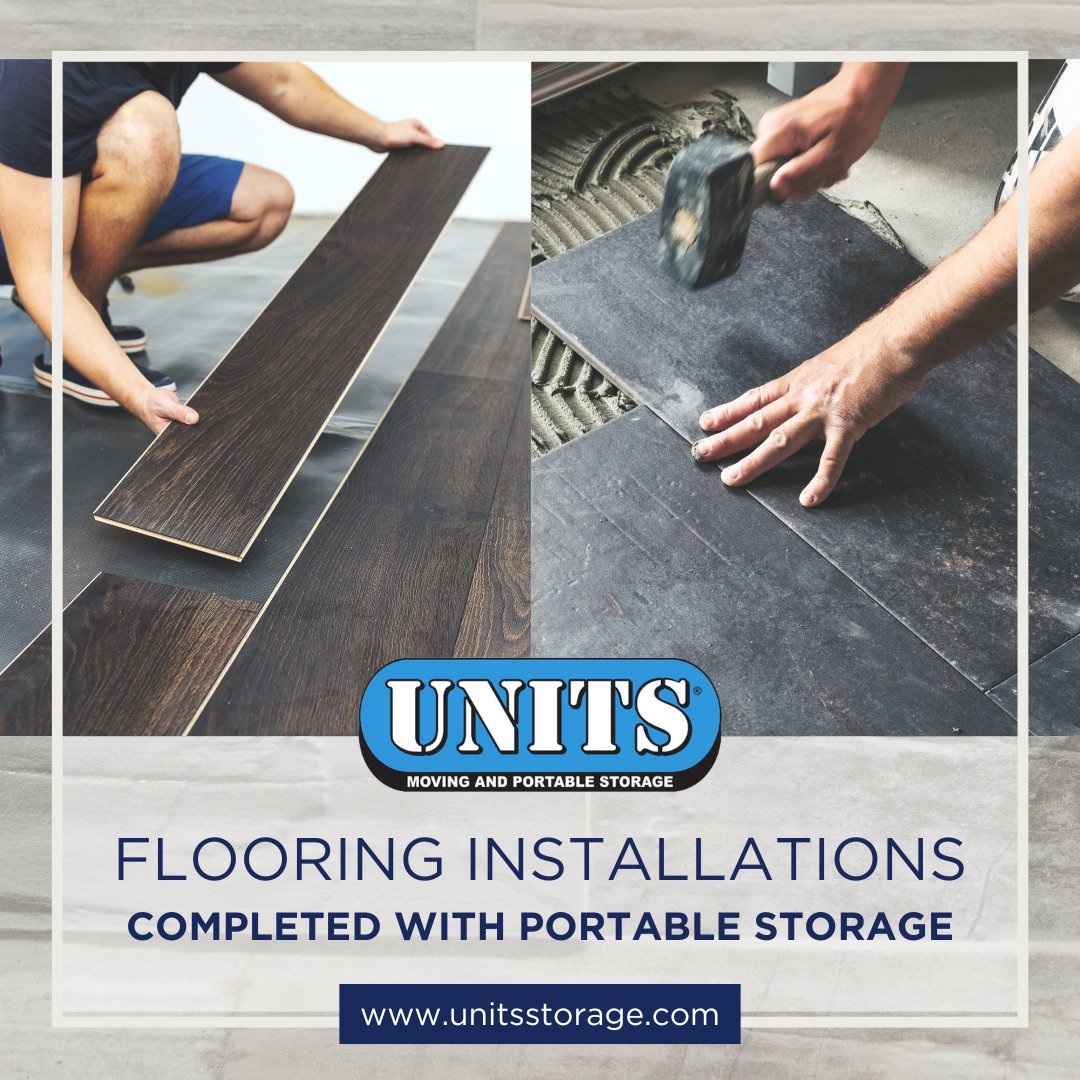 Revamping floors has never been easier with the help of UNITS! Our portable storage containers make it convenient to move everything out of the way during flooring installations. Learn more: unitsstorage.com/business/ #UNITS #storage #moving #FlooringInstallation #Flooringrepair