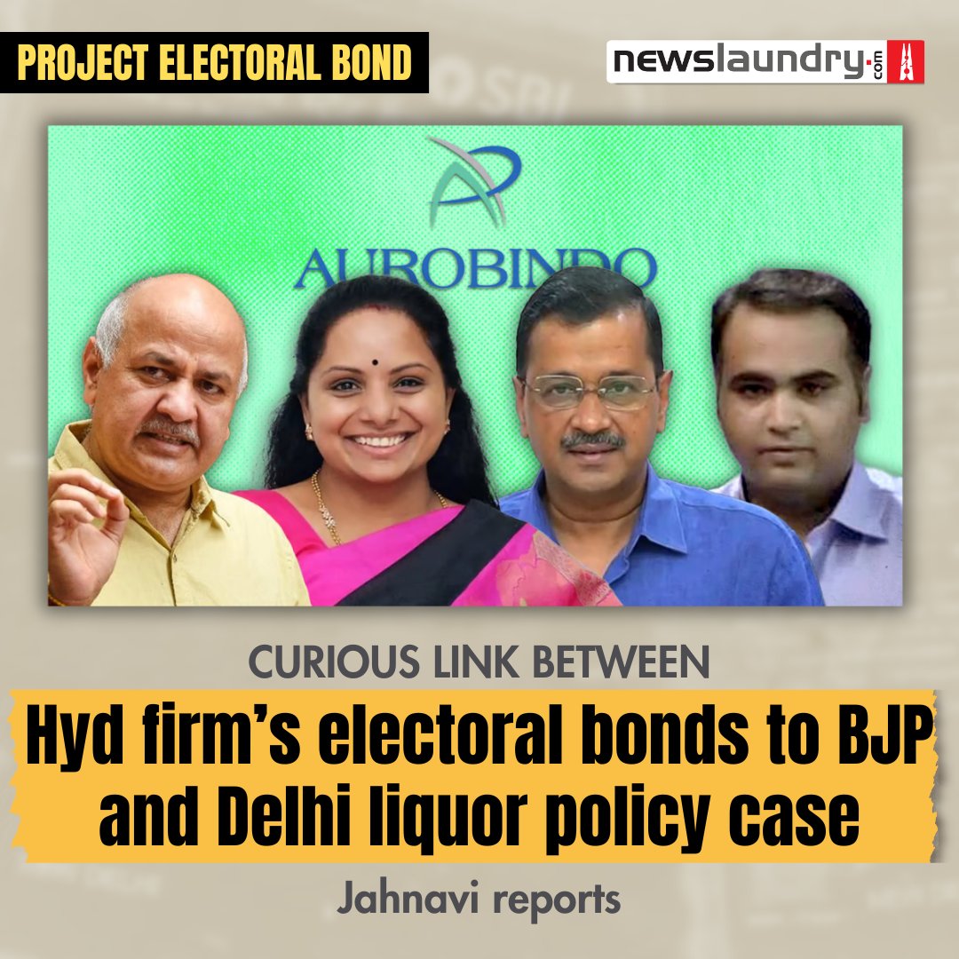 newslaundry's tweet photo. #ProjectElectoralBond | Hyderabad-based Aurobindo Pharma bought #ElectoralBond worth Rs 52 crore, of which Rs 34.5 crore went to the BJP, just five days after its director was arrested in the #DelhiLiquorPolicyCase

@Jahnavi_R  reports.
https://t.co/vhusIHxxfI https://t.co/5V3qtidMJM