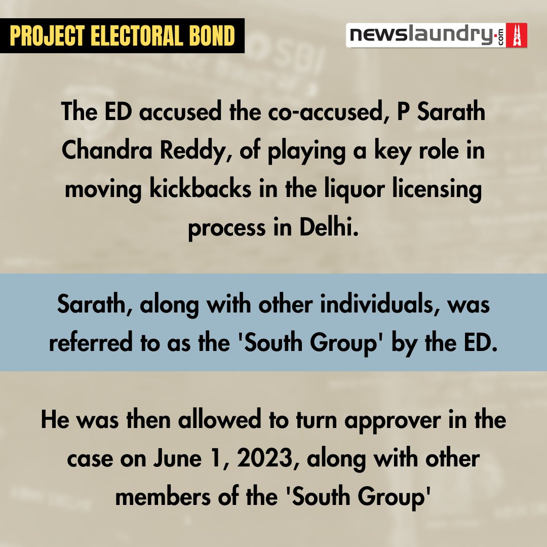 newslaundry's tweet photo. #ProjectElectoralBond | Hyderabad-based Aurobindo Pharma bought #ElectoralBond worth Rs 52 crore, of which Rs 34.5 crore went to the BJP, just five days after its director was arrested in the #DelhiLiquorPolicyCase

@Jahnavi_R  reports.
https://t.co/vhusIHxxfI https://t.co/5V3qtidMJM