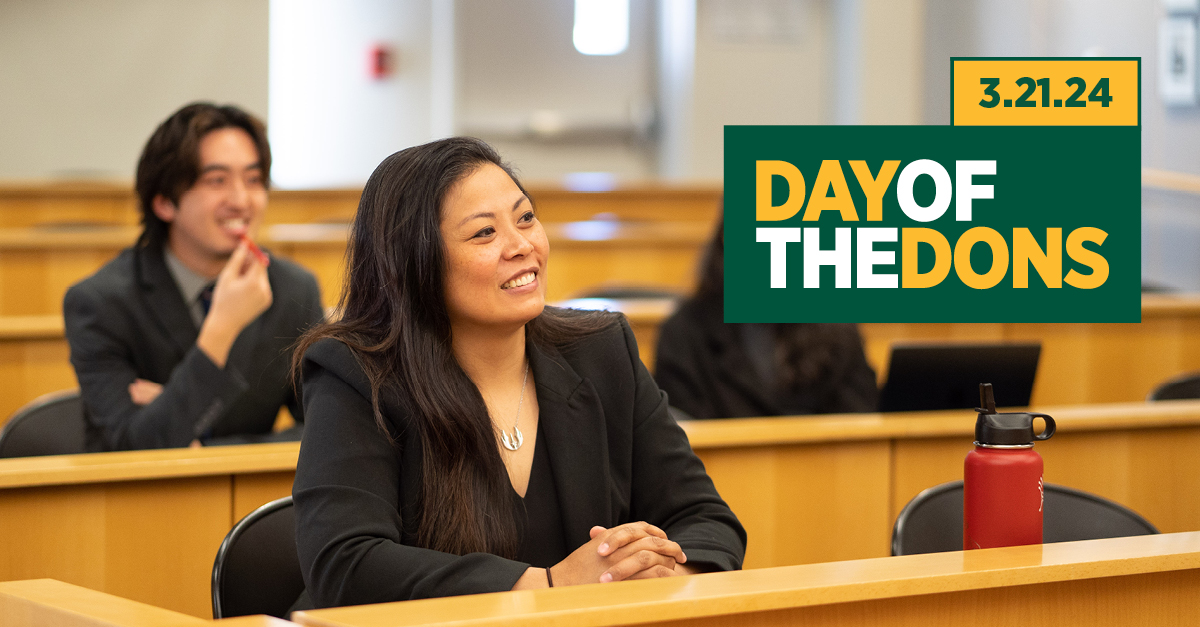 #USFLaw alumni and friends: On this #DayoftheDons, help us reach our goal of 125 donors and unlock a challenge gift of $24,551 from our alumni Board of Governors. Invest in programs and initiatives that will take our school to the next level: usfca.edu/usflawdotd