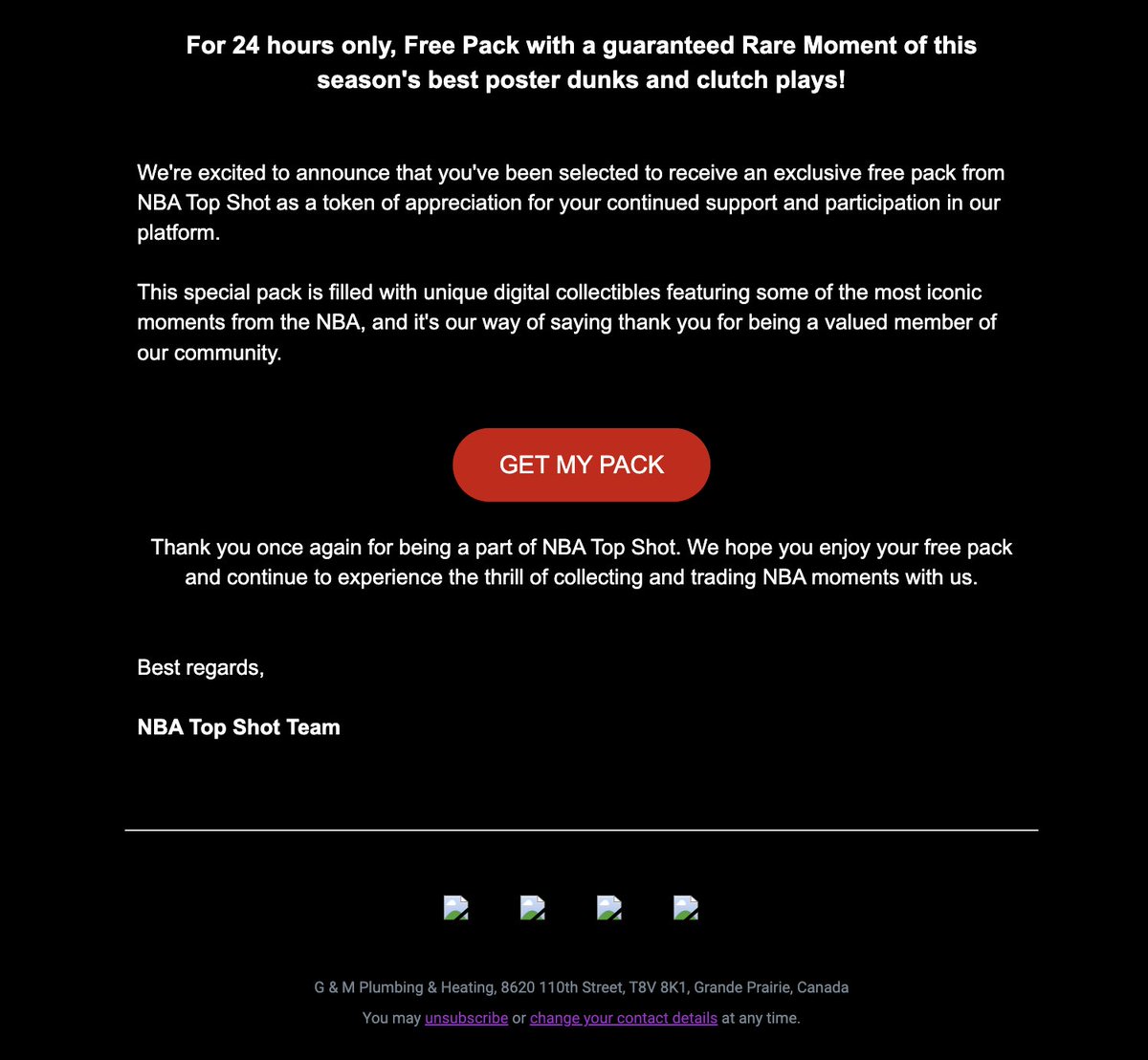 Nice try. Pretty good scam email 🧐

Stay safe out there, peeps 🫡
