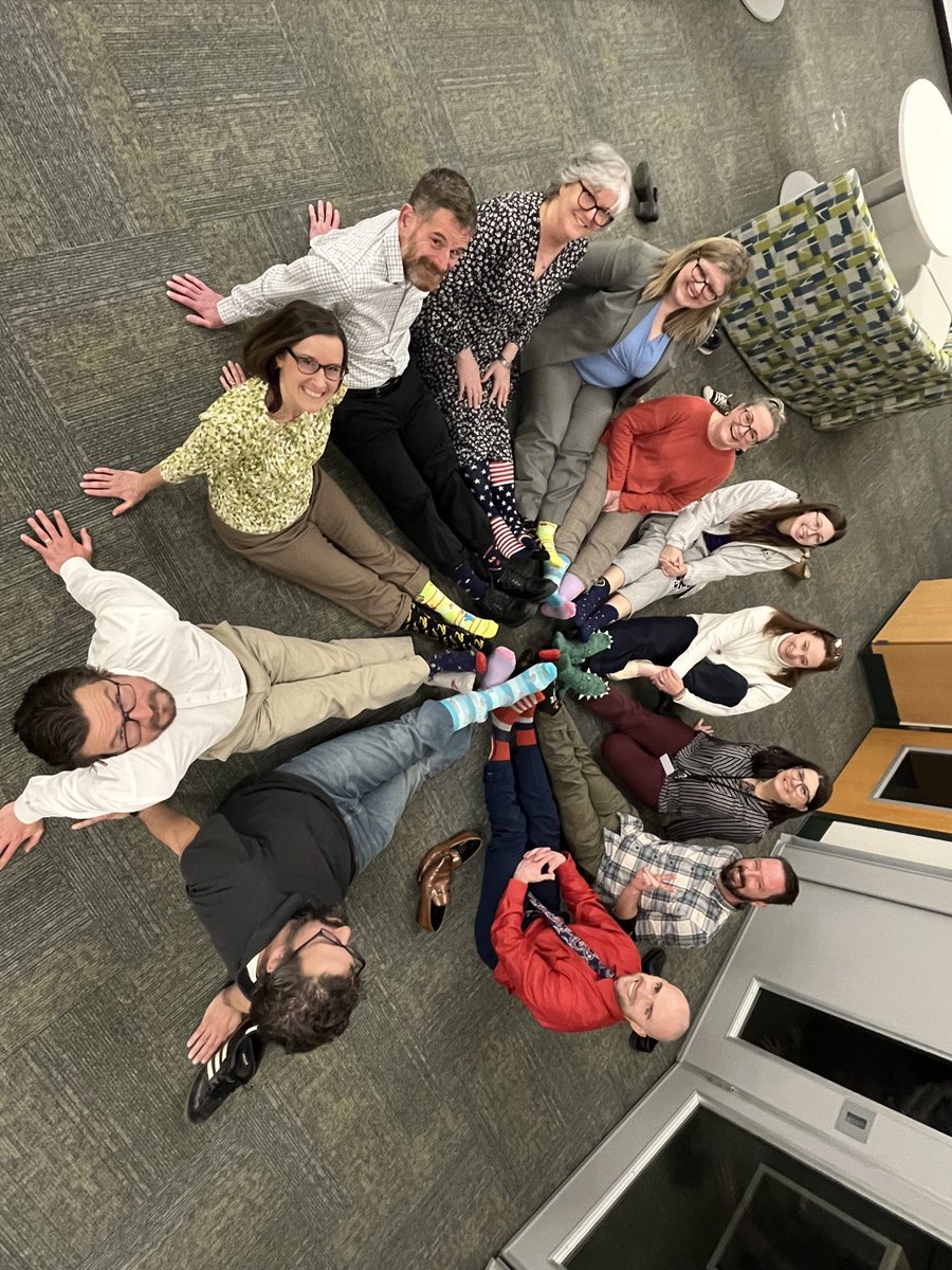 The Audubon Board of Education, student representative, business administrator, and school solicitor Rock their Socks in recognition of World Down Syndrome Day. Photo taken by Superintendent Davis.