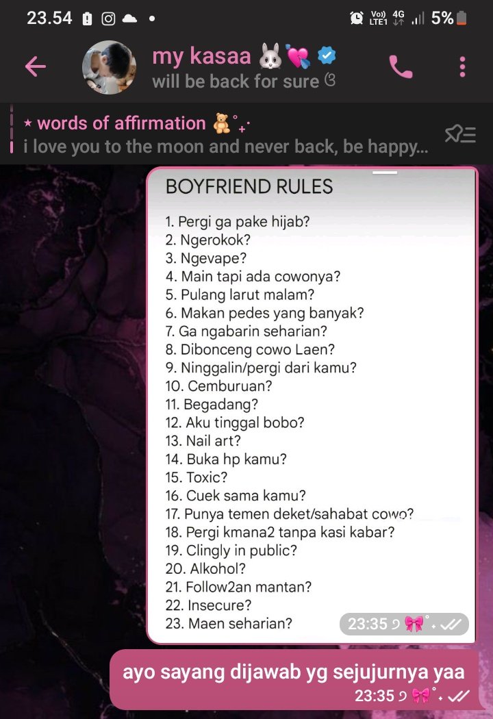 rules from my boyfie, and then i will do it 🧍🏻‍♀️