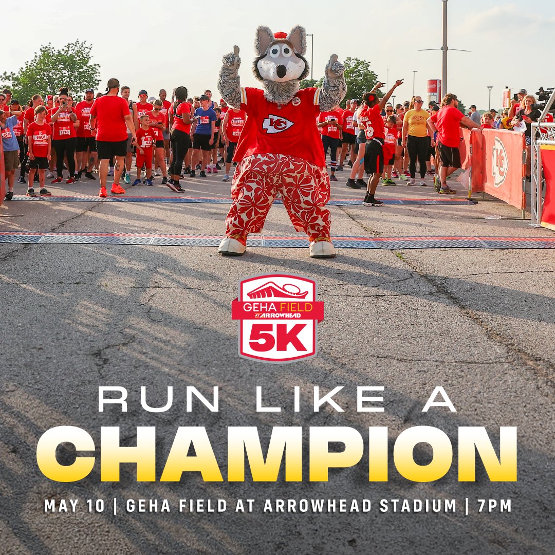 The GEHA Field at Arrowhead 5k returns on May 10! Sign up today to run like a champion in our 5k or 1k 🏃‍♂️ 🔗: chfs.me/3kffKm9