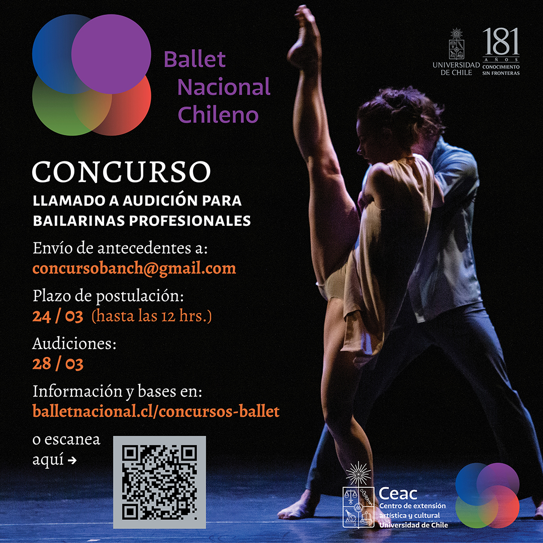 Llamado a Concurso para bailarina, para proveer un (1) cargo de bailarina para el Ballet Nacional Chileno.
Plazo de postulaciones: Domingo 24 de marzo
Toda la información en: balletnacional.cl/concursos-ball…