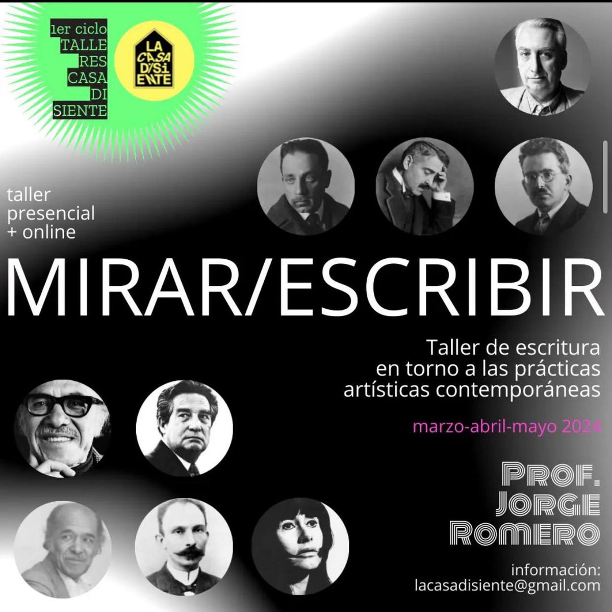 JorgeRL0702's tweet photo. Pronto mi próximo curso en La Casa Disiente (@lacasadisiente ). 

MIRAR/ESCRIBIR

Un taller de escritura en torno a las prácticas artísticas contemporáneas.

Fecha de inicio: jueves 28 de marzo 
Horario: los jueves, de 2.30pm a 4.30pm.

Más informacion: 
lacasadisiente@gmail.com https://t.co/T5jUy7qg7m