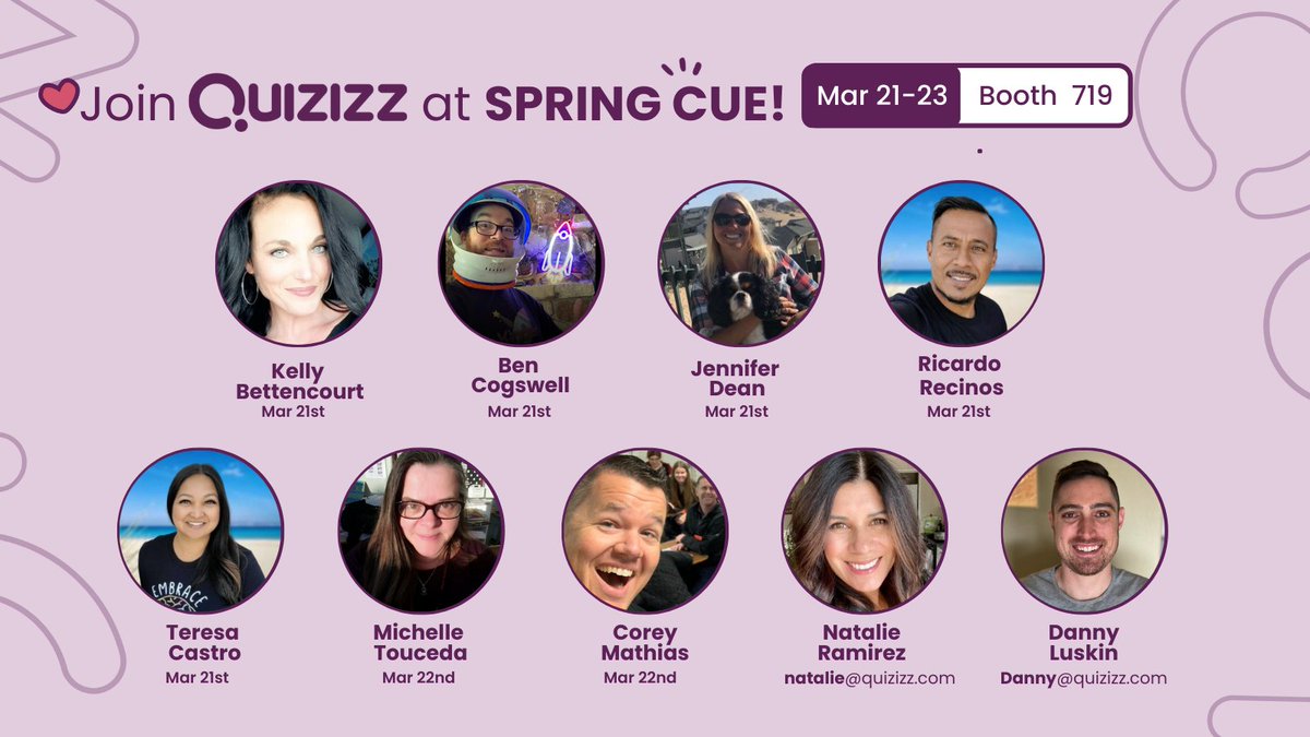 Queue the #SpringCUE fun. Booth 719 is ready to run! We're here 'til Saturday to give out socks, show off Quizizz AI, and share protips from @EdTechAntics, @mtouceda, @CastroCorner, @Techy_Jenn, @cogswell_ben, @Kelsbellsncourt, and @TechTosas! 🧦 🌴 ☀️ @cueinc #youcanwithquizizz