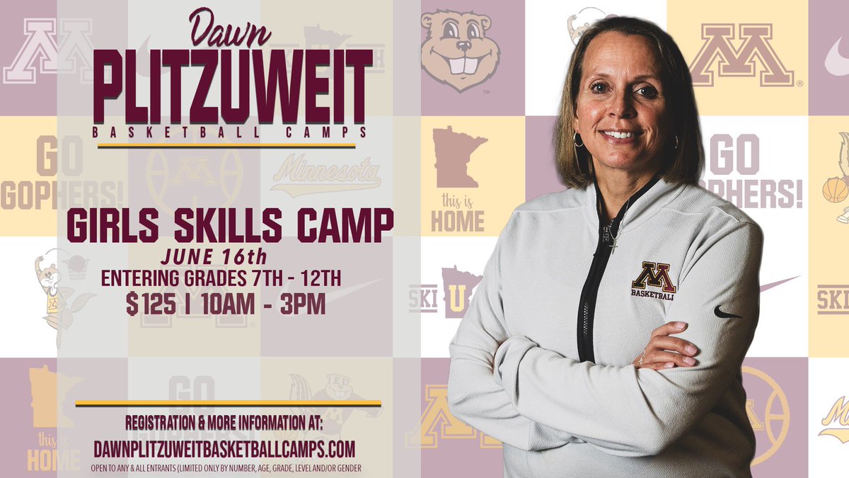 Spots are filling up fast for our Girls Skills Camp in June! Don’t miss your chance to work with the #Gophers‼️ 🏀: z.umn.edu/Camp24DP