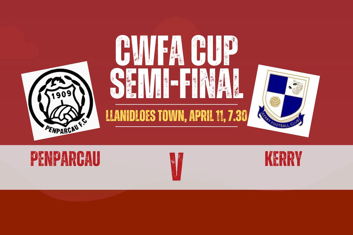 @FcPenparcau will take on @Kerry_LambsFC in the semi-finals of the Central Wales Cup at @DaffsMedia on April 11th with a 7.30pm kick-off.