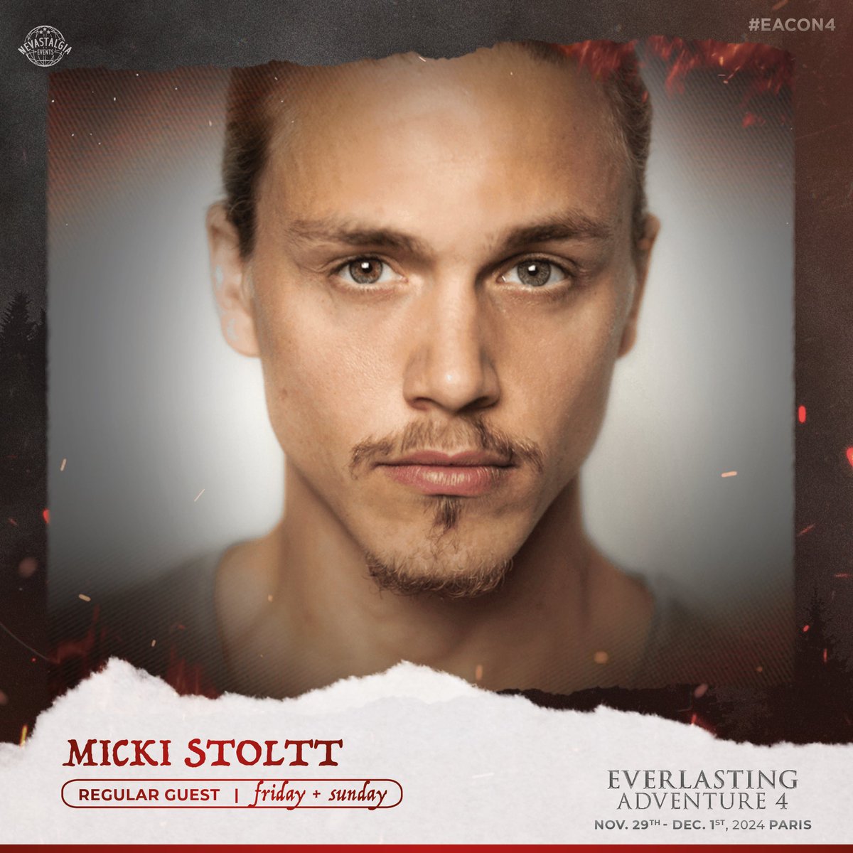 #EACON4 — NEW GUEST: MICKI STOLTT ⚔️ We're delighted to welcome back the amazing Mick Stoltt as our third guest. As always, he’s looking forward to meeting you all. His extras will be on sale tonight at 9pm billetweb.fr/eacon4 #TheLastKingdom #TLK