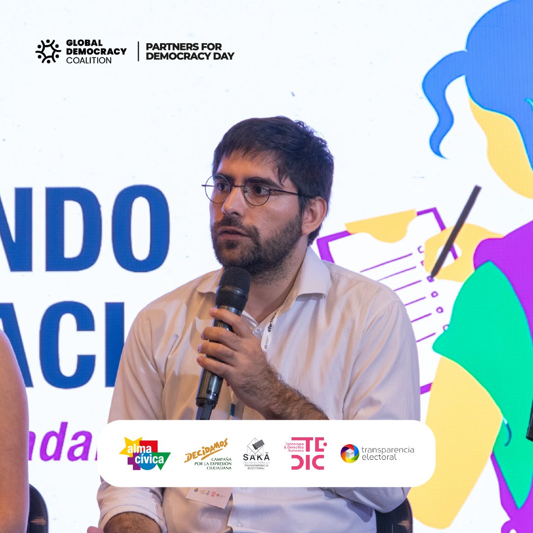 "La tecnología tiene que ser una aliada de la democracia, pero no podemos entregarla en manos de personas que no tienen criterios democráticos o no son transparentes en los procesos de definición", <a href="/leoberniga/">Leonardo Gómez Berniga 🔻</a>, <a href="/TEDICpy/">TEDIC</a>.

#PartnersForDemocracyDay • <a href="/GloDemCoalition/">Global Democracy Coalition</a>