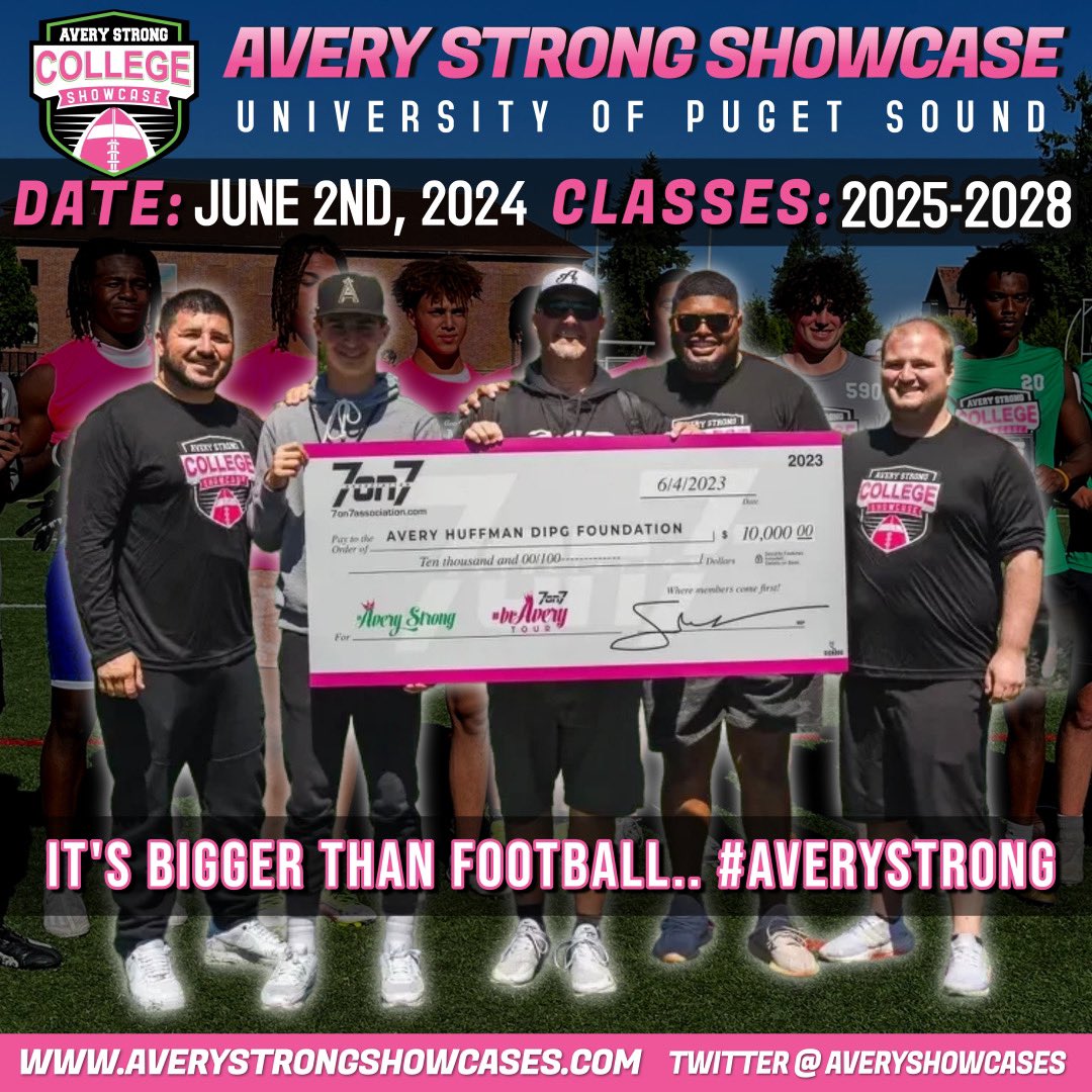 The Avery Strong Showcase is more than football…. The goal is to someday find a cure, and in the meantime develop better forms of treatment and medications.  Through proceeds from our Avery Strong Showcase, we hope to help contribute to these solutions to defeat DIPG !