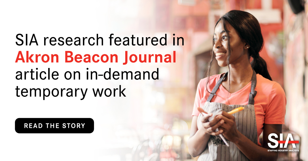 SIAnalysts's tweet image. Staffing Industry Analysts (SIA) shared temporary #staffing research with the Akron Beacon Journal/Ohio.com for this article exploring the #temporarywork industry.

Read the full story &amp;gt;&amp;gt; beaconjournal.com/story/news/loc…