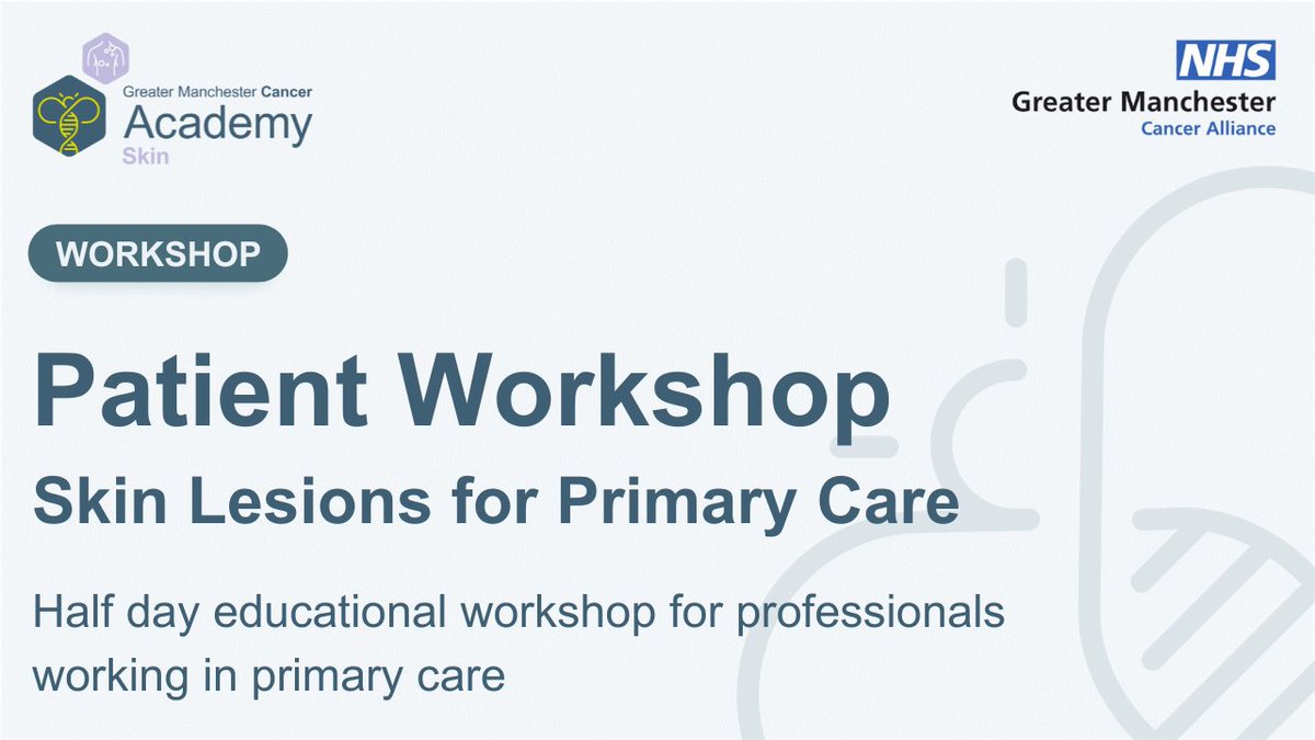 Have you attended the skin lesion patient workshop? We're encouraging #PrimaryCareProfessionals to attend as the new GM Clinical Decision Making Tool will be launched into to GP system in April. Spaces are limited, register below 👇 bit.ly/47Q1OT7