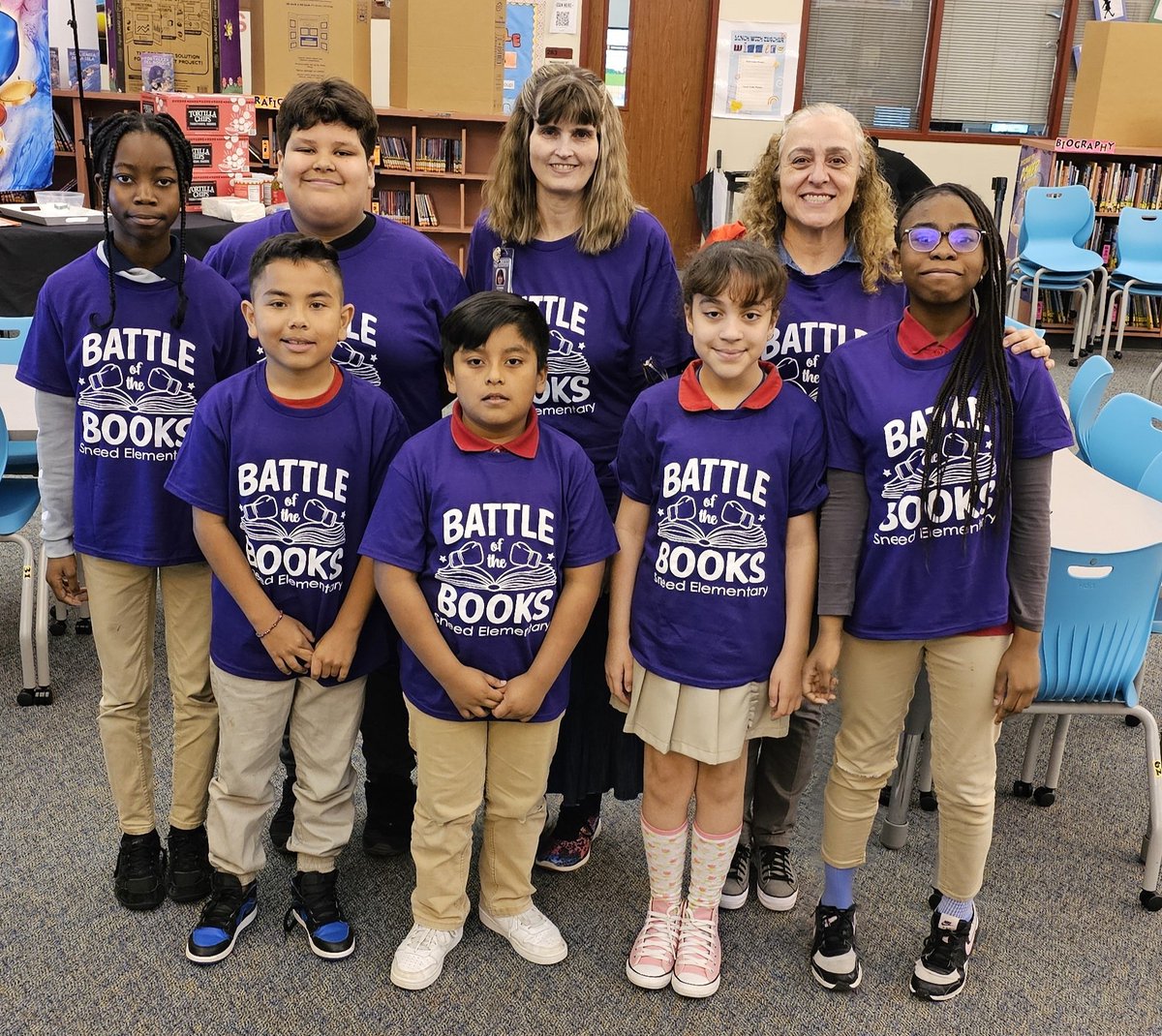 Congrats to the 4th grade team on winning Round 1 & 2 of Battle of the Books! @Aliefsneed @Alief_Libraries #SneedReads 
#Readers4Life