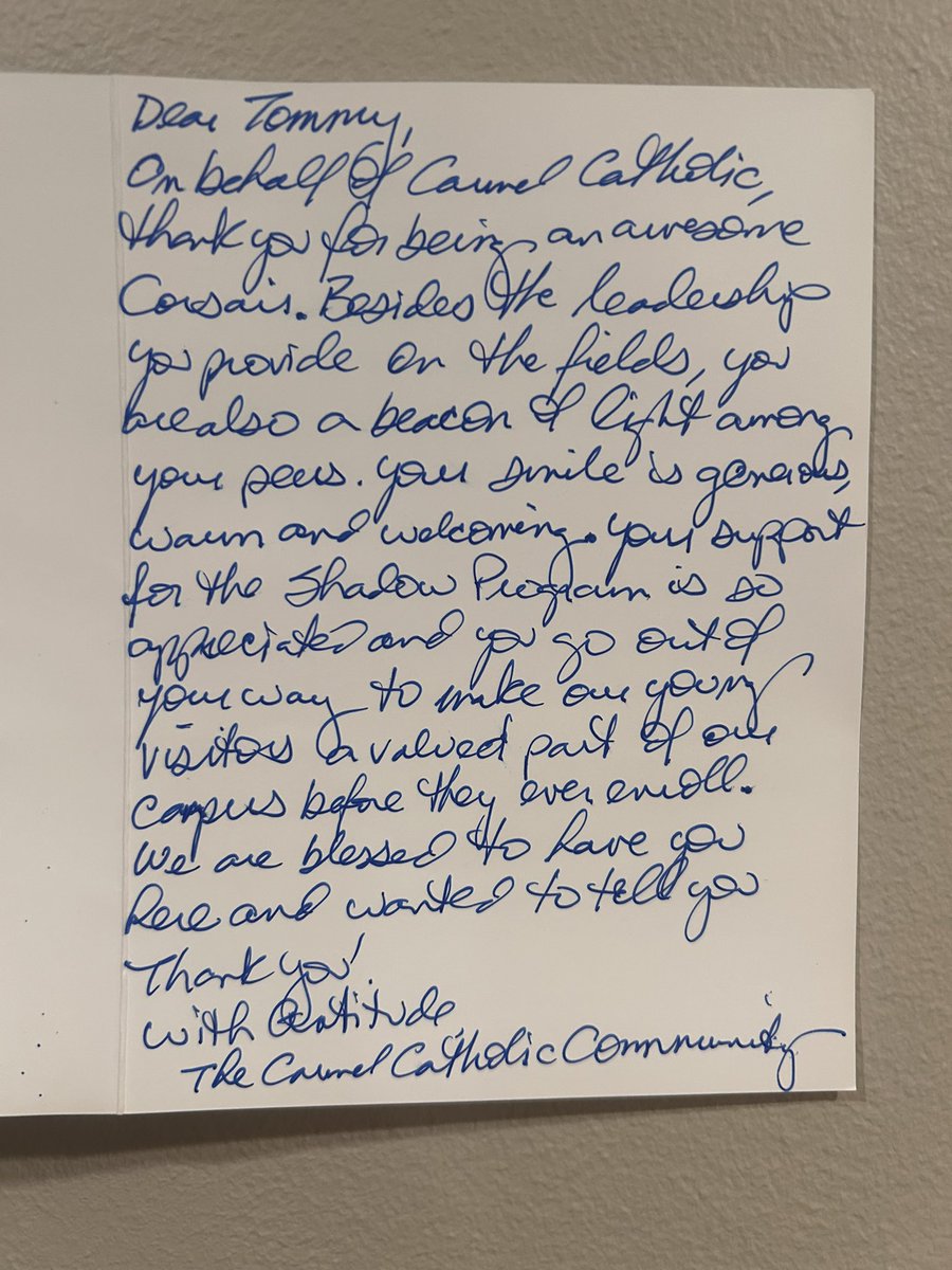 lamberti_tommy's tweet image. When I come home to find mail thanking me for my leadership on the field and in the community, it validates the importance of character traits. Welcoming others and being a beacon of light are some of the essential life skills. #leadership #carmelambassador 
@CCHSCorsairs…
