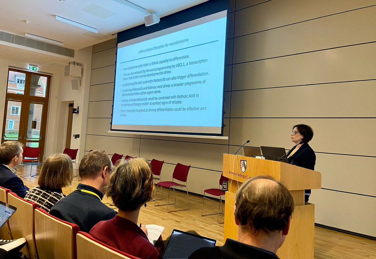 Prof Philpott asks whether additional differentiation therapy could help prevent relapse, or even treat early signs of relapse detected by liquid biopsy? Research in neuroblastoma generates so many hypotheses, hardest part is bringing any of it to clinic to help treat children!🎗️