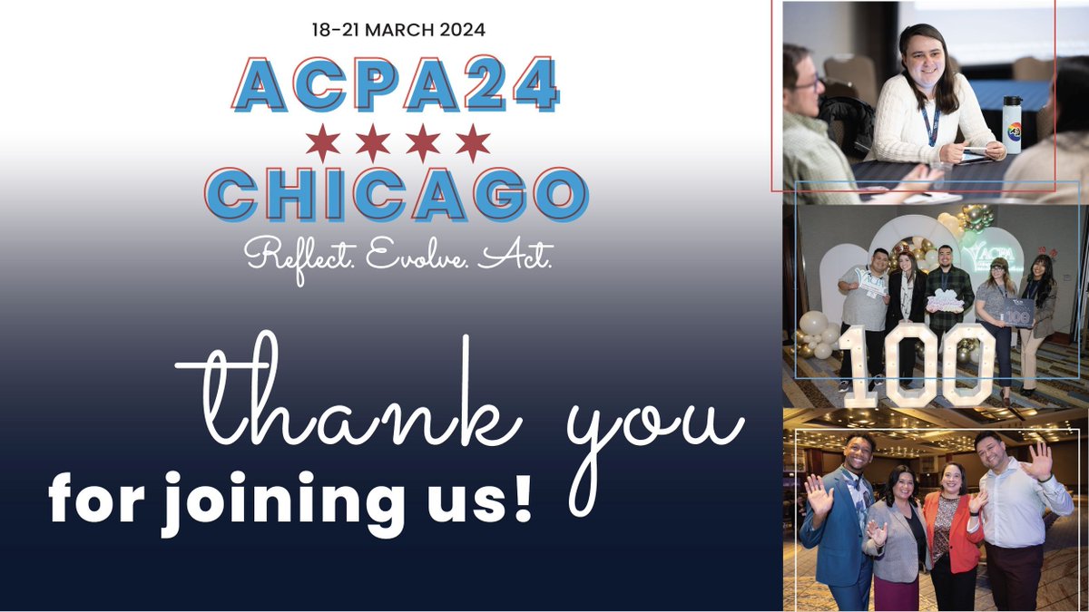 THANK YOU to everyone who joined us in Chicago for #ACPA24 to celebrate #ACPA100! This Convention experience was filled with joy, celebration and love and we can't wait to be together again (in less than 1 year!) in Long Beach, California from 16-19 February 2025! #ACPA25